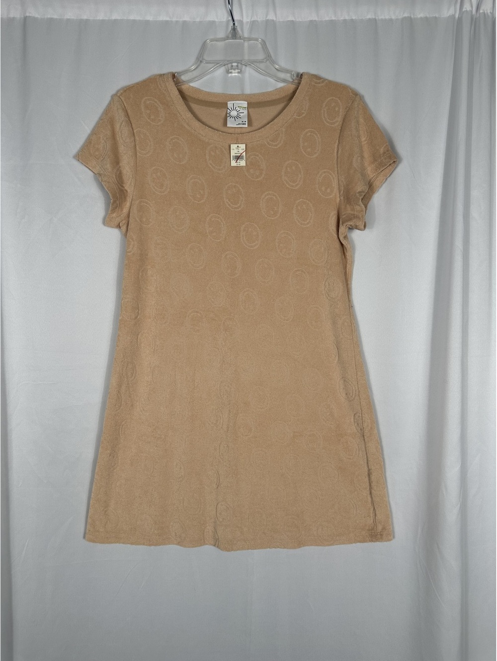 Offline by Aerie Beige Terry Cloth Smiley Face Dress Medium